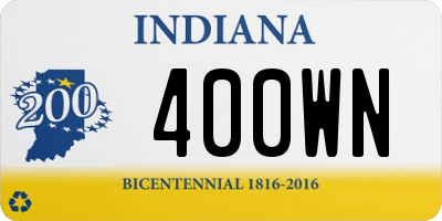IN license plate 400WN