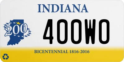 IN license plate 400WO