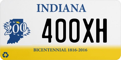IN license plate 400XH