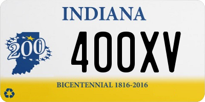 IN license plate 400XV