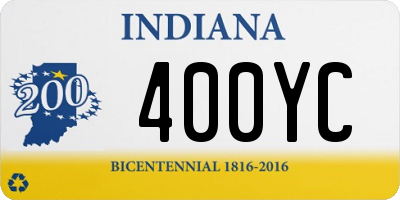 IN license plate 400YC