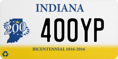 IN license plate 400YP