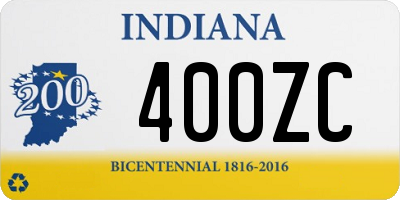 IN license plate 400ZC