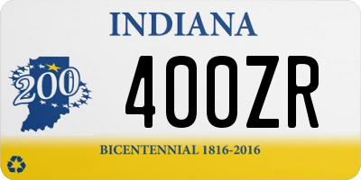 IN license plate 400ZR