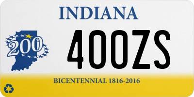 IN license plate 400ZS