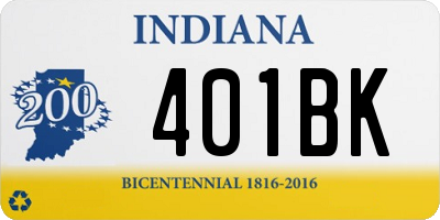IN license plate 401BK