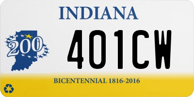 IN license plate 401CW