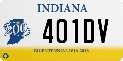 IN license plate 401DV