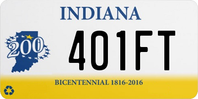 IN license plate 401FT