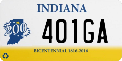 IN license plate 401GA