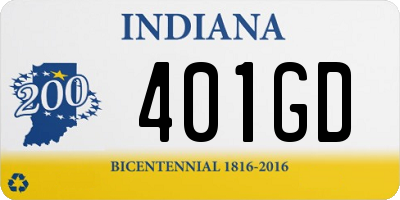 IN license plate 401GD