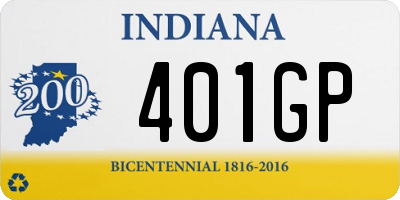 IN license plate 401GP