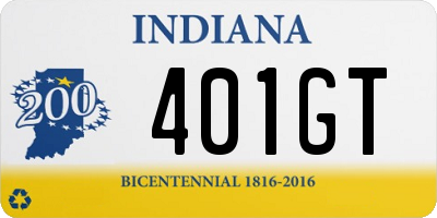 IN license plate 401GT