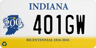 IN license plate 401GW