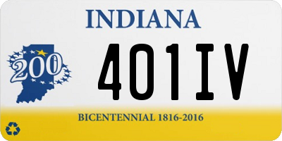 IN license plate 401IV