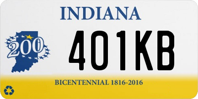 IN license plate 401KB