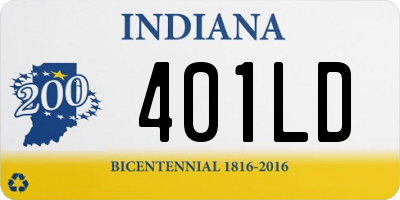 IN license plate 401LD