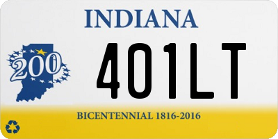 IN license plate 401LT