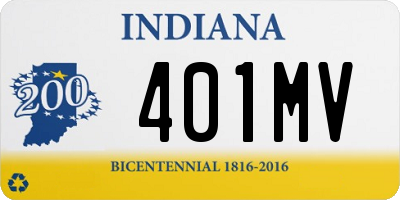 IN license plate 401MV