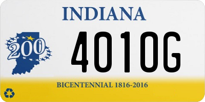 IN license plate 401OG