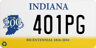IN license plate 401PG