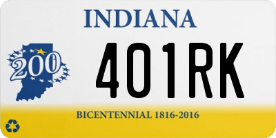 IN license plate 401RK