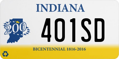 IN license plate 401SD