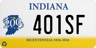 IN license plate 401SF