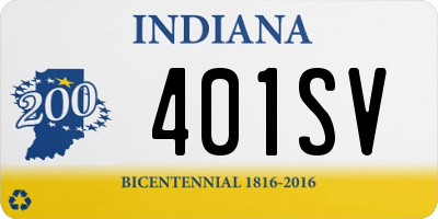 IN license plate 401SV