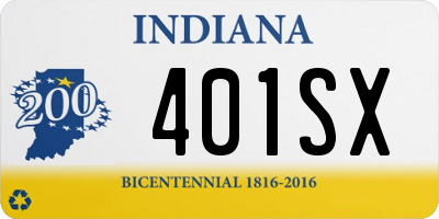 IN license plate 401SX