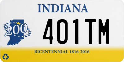 IN license plate 401TM