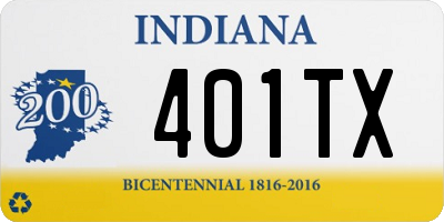 IN license plate 401TX