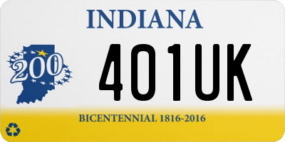 IN license plate 401UK