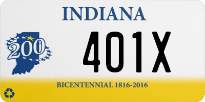 IN license plate 401X