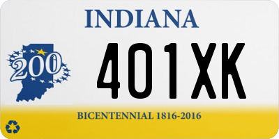 IN license plate 401XK