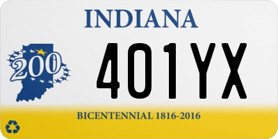 IN license plate 401YX