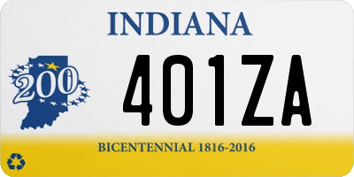 IN license plate 401ZA