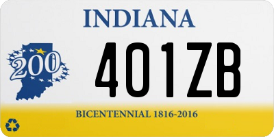 IN license plate 401ZB