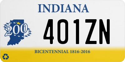 IN license plate 401ZN