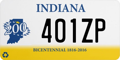 IN license plate 401ZP