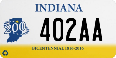 IN license plate 402AA