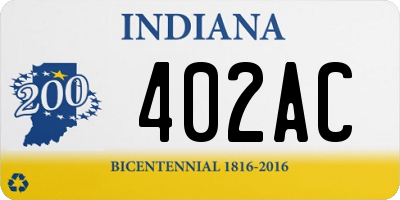 IN license plate 402AC