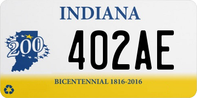 IN license plate 402AE