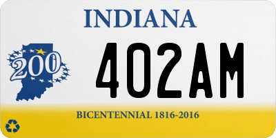 IN license plate 402AM