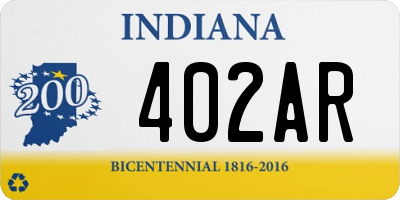 IN license plate 402AR