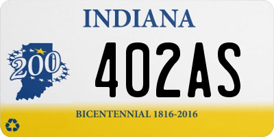 IN license plate 402AS