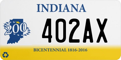 IN license plate 402AX