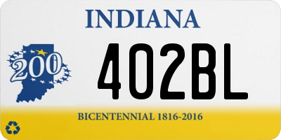 IN license plate 402BL