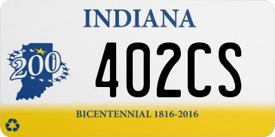 IN license plate 402CS