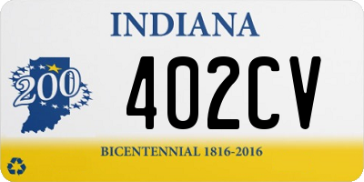 IN license plate 402CV